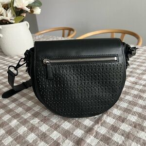 *BRAND NEW* Rebecca Minkoff Black Perforated Leather Astor Saddle Crossbody Bag
